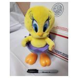 Doll & Toy Lot - Raggedy Ann, Tweety Plush, Dragon Figurine, Drum & More