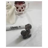 Lefton Heart Sign - Floral Porcelain Slipper Figurines - Brass Elephant & Vintage Decor Lot