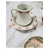 Porcelain Transferware Dinnerware Set - Scenic Village Prints (Cups & Plates)
