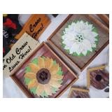 Rustic Sunflower & Daisy Wood Wall Art Frames with Birdhouse Decor Set