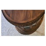 LLFR - Vintage Queen Anne Style Mahogany Double Door Oval Vitrine Table