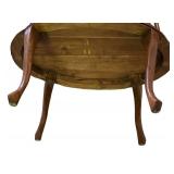 LLFR - Vintage Queen Anne Style Mahogany Double Door Oval Vitrine Table