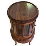 LLFR - Vintage Queen Anne Style Mahogany Double Door Oval Vitrine Table