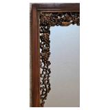 LL-FR - Vintage Asian Burmese Style Ornate Grapevine Carved Wood Mirror Frame