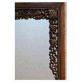 LL-FR - Vintage Asian Burmese Style Ornate Grapevine Carved Wood Mirror Frame