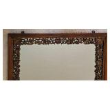 LL-FR - Vintage Asian Burmese Style Ornate Grapevine Carved Wood Mirror Frame