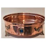 LL-BR - Copper 4-Piece Tea Set with Silver Overlay & Gem Accents