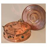 LL-BR - Copper 4-Piece Tea Set with Silver Overlay & Gem Accents