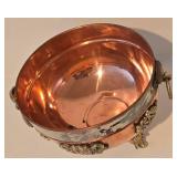 LL-BR - Copper 4-Piece Tea Set with Silver Overlay & Gem Accents