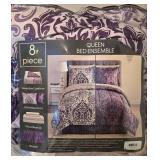 LL-BR - Fairfield Square Collection Queen Bed Ensemble - 8-Piece Reversible Comforter Set