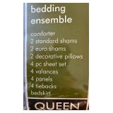 LL-BR - Living Quarters Brighton 24 Piece Bedding Ensemble Queen BlueBrown