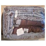 LL-BR - Living Quarters Brighton 24 Piece Bedding Ensemble Queen BlueBrown