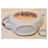 LL-BR - Chinese Porcelain Teapot Set with 5 Hand-Painted Cups - 6 in Tall, 7.5 in Diameter