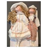 LL-FR - Dmitri & Natasha Porcelain Dolls - Hand-painted 14.5 in. tall - Set of 2