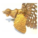 LL-FR - Pair of Gold-Tone Metal Bird Wall Sculptures