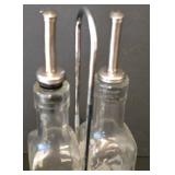 LL-FR - Oil & Vinegar Set - 6 Glass Jars With Chalkboard Labels, 6 Metal Canisters, 2 Covered Glass Jars