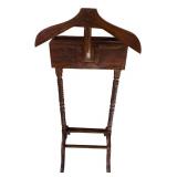 LL- FR - Vintage Wooden Valet Stand with Drawer