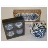Blue & White Flower Vases - 3.5-in. Tall - 6-Piece Set