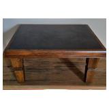 LL-FR - Vintage Wooden Bench With Stool & Wicker Basket