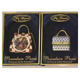 LL-FR - My Treasure Porcelain Purses - 24 Karat Gold Trimmed - Hand Painted - Stock#11102 - 4-Pack