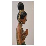 LL-FR - Praying Female Statue 20.5 in Tall with Ganesha & 2 Incense Burners