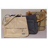 LL-FR - Poccilini Italy Handbags - Ivory, Gray & Tan (Lot of 3)
