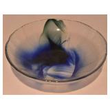 LL-FR - Blue Swirl Glass Plates - 2-Piece Decorative Set