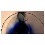 LL-FR - Blue Swirl Glass Plates - 2-Piece Decorative Set