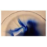 LL-FR - Blue Swirl Glass Plates - 2-Piece Decorative Set