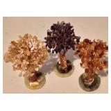 LL-FR - Stone Crystal Trees with Bells - 3 Trees 4.5 in tall; 5 Bells 4.5 in & 3.5 in tall