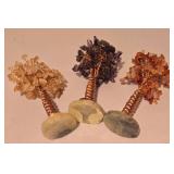 LL-FR - Stone Crystal Trees with Bells - 3 Trees 4.5 in tall; 5 Bells 4.5 in & 3.5 in tall
