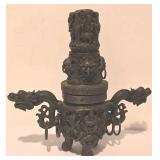 LL-FR - Resin Dragon Censer - Bronze-Tone Incense Burner