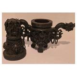LL-FR - Resin Dragon Censer - Bronze-Tone Incense Burner