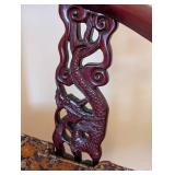 Ml - Pair of Vintage Chinese Export Carved Wood Dragon Motif Corner Armchairs