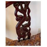 Ml - Pair of Vintage Chinese Export Carved Wood Dragon Motif Corner Armchairs