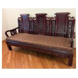 ML - Vintage Chinese Dragon-Carved Rosewood Settee