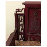 ML - Vintage Chinese Dragon-Carved Rosewood Settee