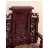 ML - Vintage Chinese Dragon-Carved Rosewood Settee