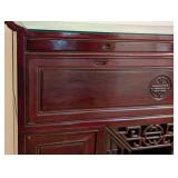 UL - Vintage Chinese Altar Rosewood Cabinet Wood with Glass Top