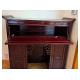 UL - Vintage Chinese Altar Rosewood Cabinet Wood with Glass Top