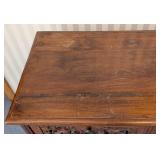 UL -Asian Luxe Vintage Drawer Cabinet with Intricate Carving