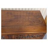 UL -Asian Luxe Vintage Drawer Cabinet with Intricate Carving