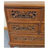 UL -Asian Luxe Vintage Drawer Cabinet with Intricate Carving