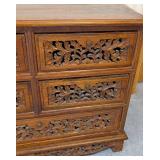 UL -Asian Luxe Vintage Drawer Cabinet with Intricate Carving