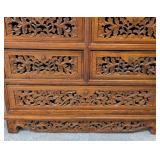 UL -Asian Luxe Vintage Drawer Cabinet with Intricate Carving
