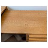 UL - Two-Piece Oak Desk - L-Shape with 3-Drawer Pedestal