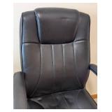 UL - Leather Rolling Office Chair with Armrests - Black, Adjustable Height
