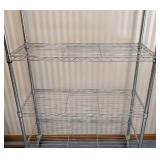UL - Pair of Chrome Wire Shelving Racks - 4-Shelf, 58.5 in High, 14 in Deep on Casters