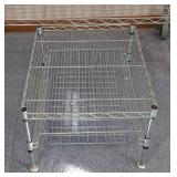 UL - Pair of Chrome Wire Shelving Racks - 4-Shelf, 58.5 in High, 14 in Deep on Casters