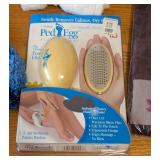 UL - Bath Accessory Lot - Apt. 9 Shower Curtain, Bacova Bath Rug, Hair Catchers, Ped Egg, Warmies Slippers